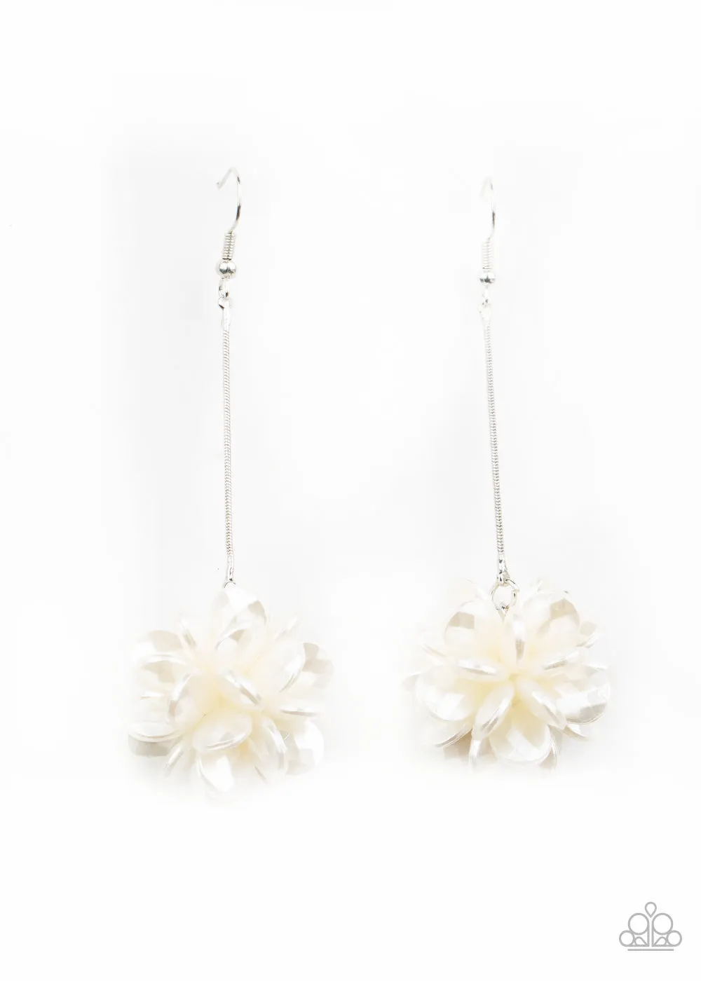 Paparazzi Swing Big - White Earrings