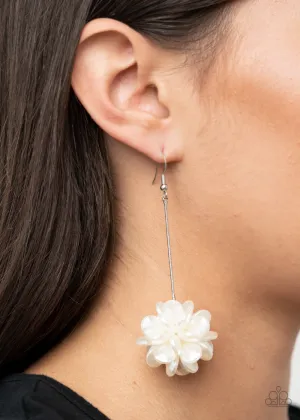 Paparazzi Swing Big - White Earrings