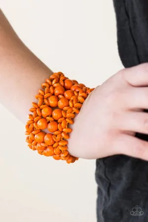 Paparazzi - Tropical Bliss -Orange Wood Bracelet