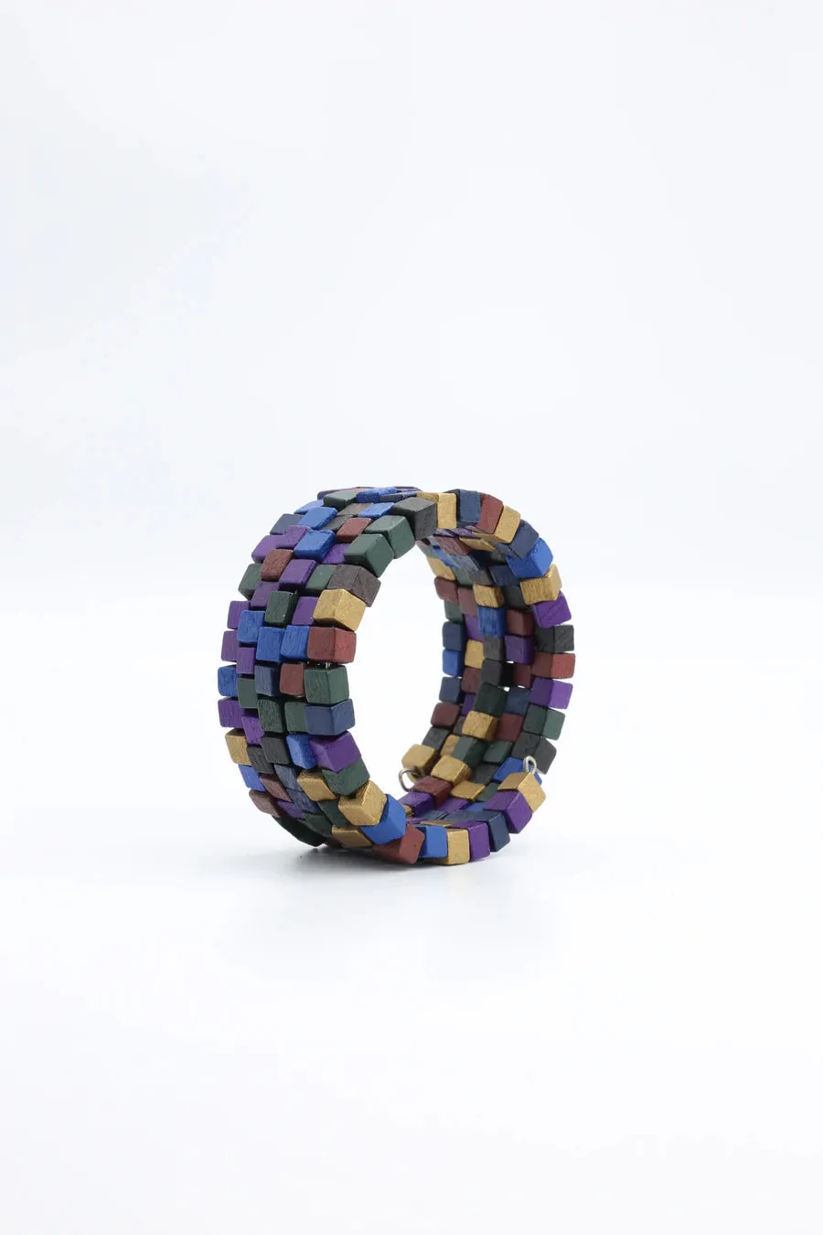 Pashmina Wooden Beads Snake Bracelets - Multi colour