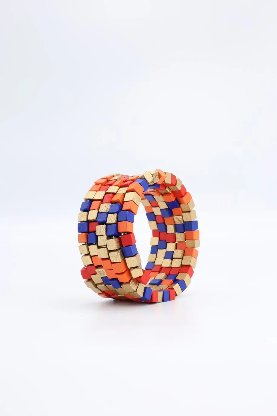 Pashmina Wooden Beads Snake Bracelets - Multi colour