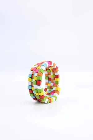 Pashmina Wooden Beads Snake Bracelets - Multi colour