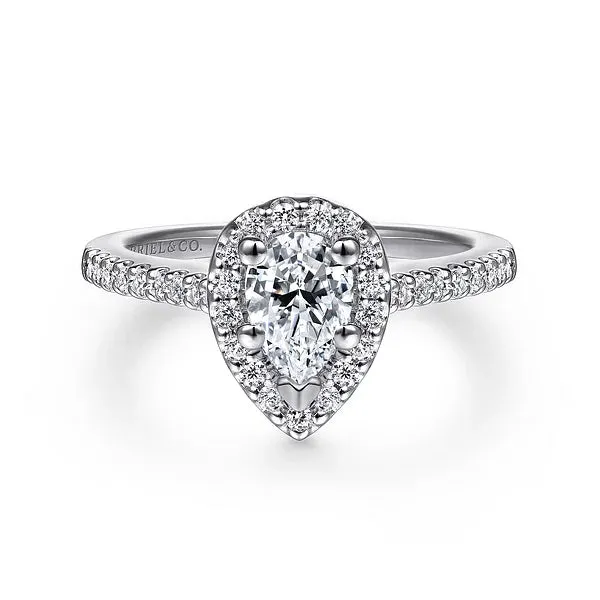 Pear Shape Halo Diamond Engagement Ring Mounting