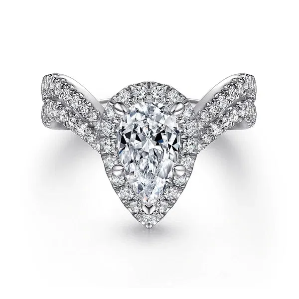 Pear Shape Halo Diamond Engagement Ring Mounting