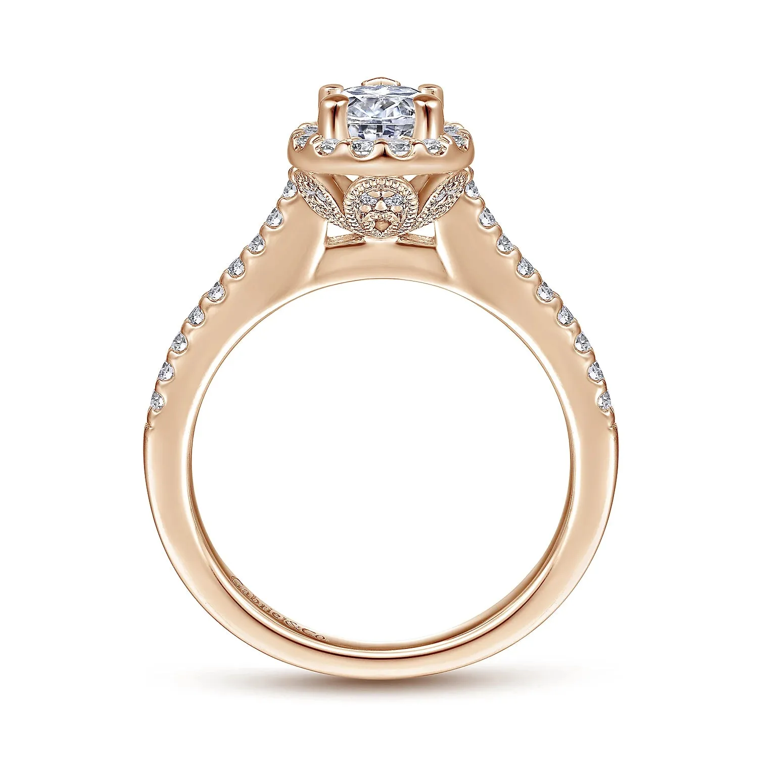 Pear Shape Halo Diamond Engagement Ring Mounting