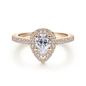 Pear Shape Halo Diamond Engagement Ring Mounting