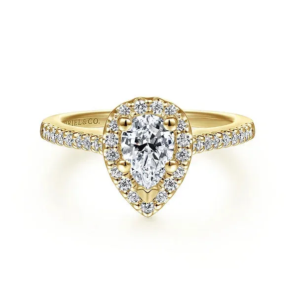 Pear Shape Halo Diamond Engagement Ring Mounting