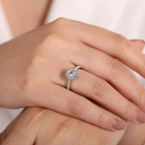 Pear Shape Halo Diamond Engagement Ring Mounting