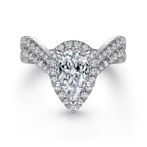 Pear Shape Halo Diamond Engagement Ring Mounting