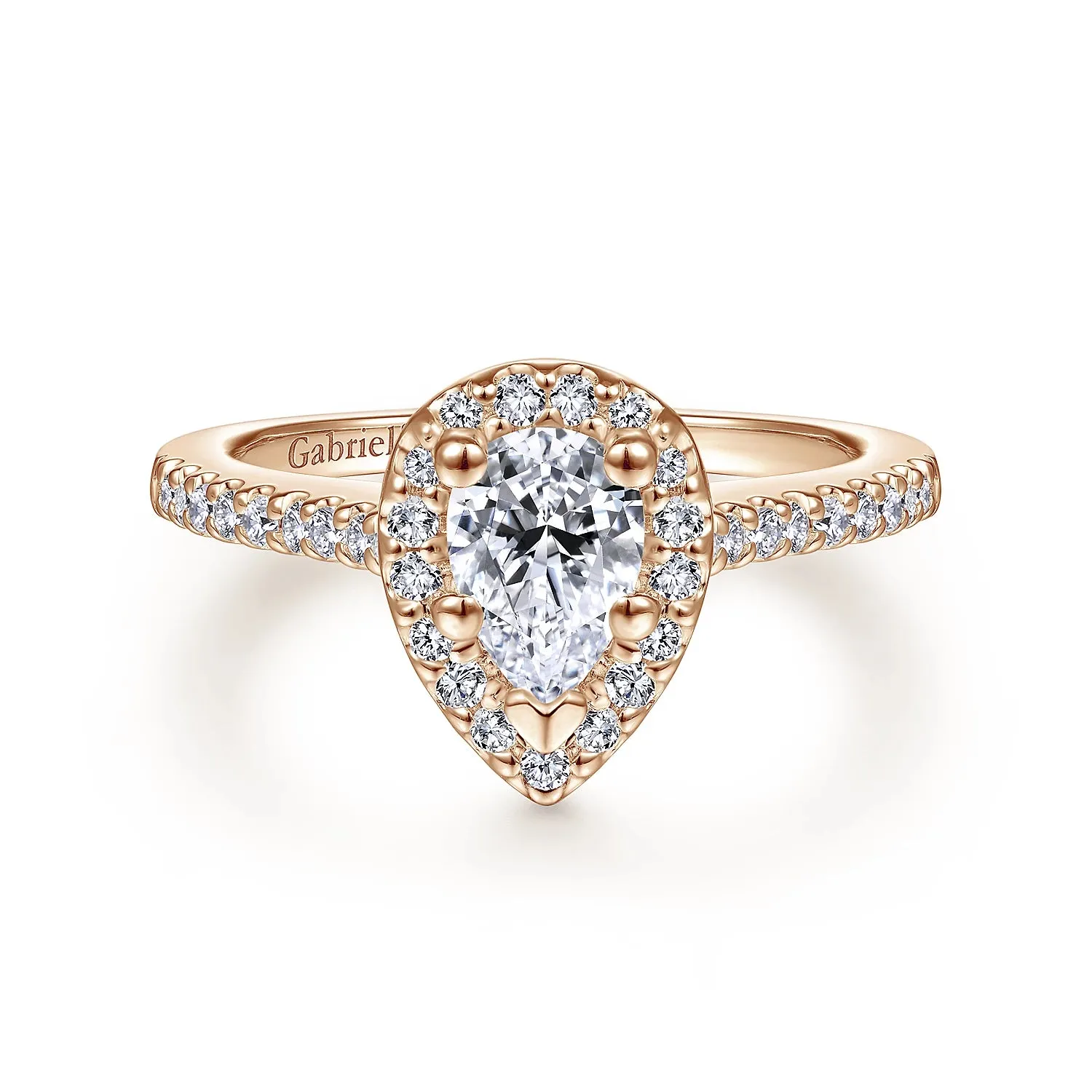 Pear Shape Halo Diamond Engagement Ring Mounting