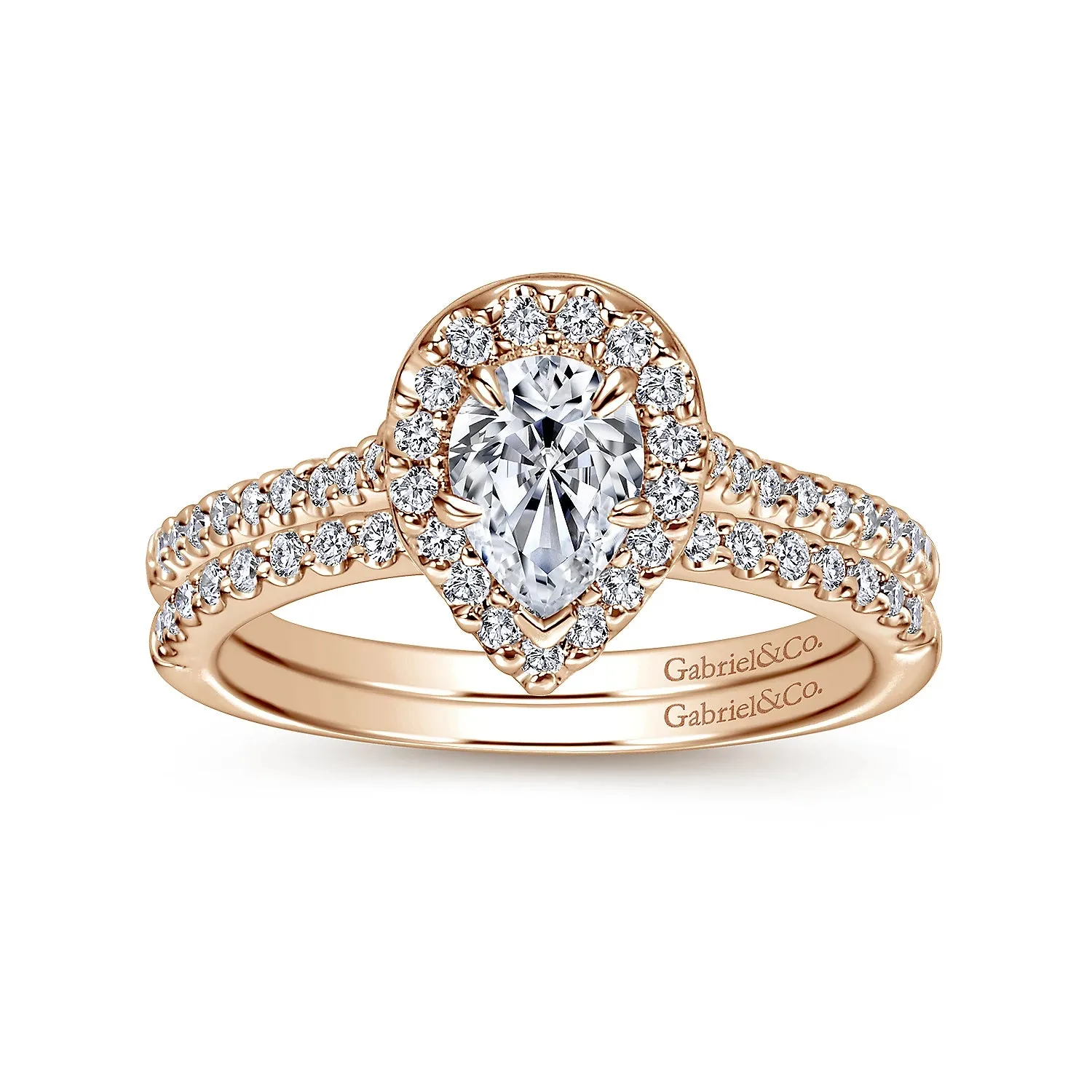 Pear Shape Halo Diamond Engagement Ring Mounting