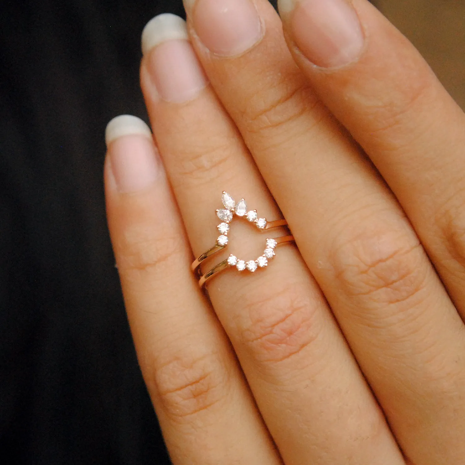 Pear Shaped Diamond Ring Guard/Enhancer