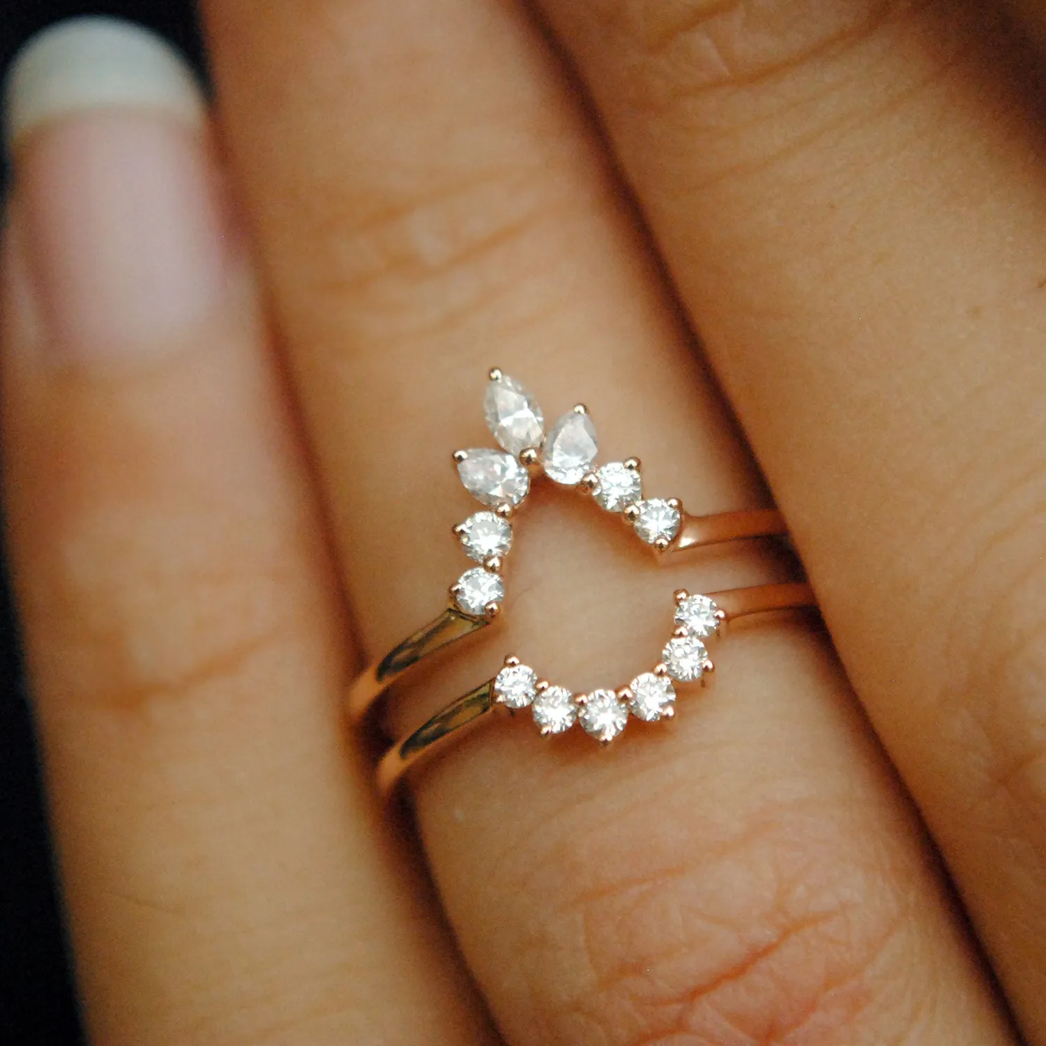 Pear Shaped Diamond Ring Guard/Enhancer
