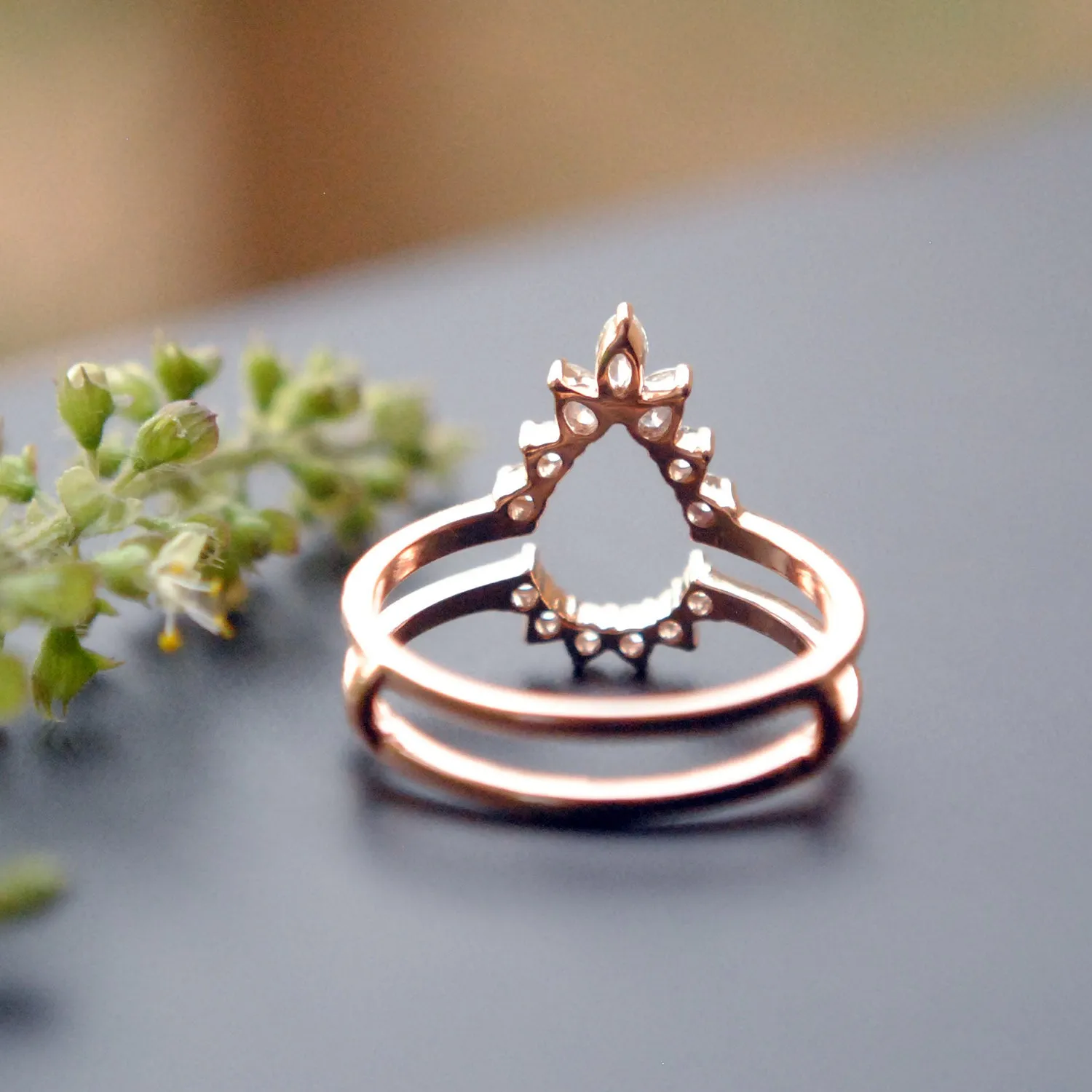 Pear Shaped Diamond Ring Guard/Enhancer