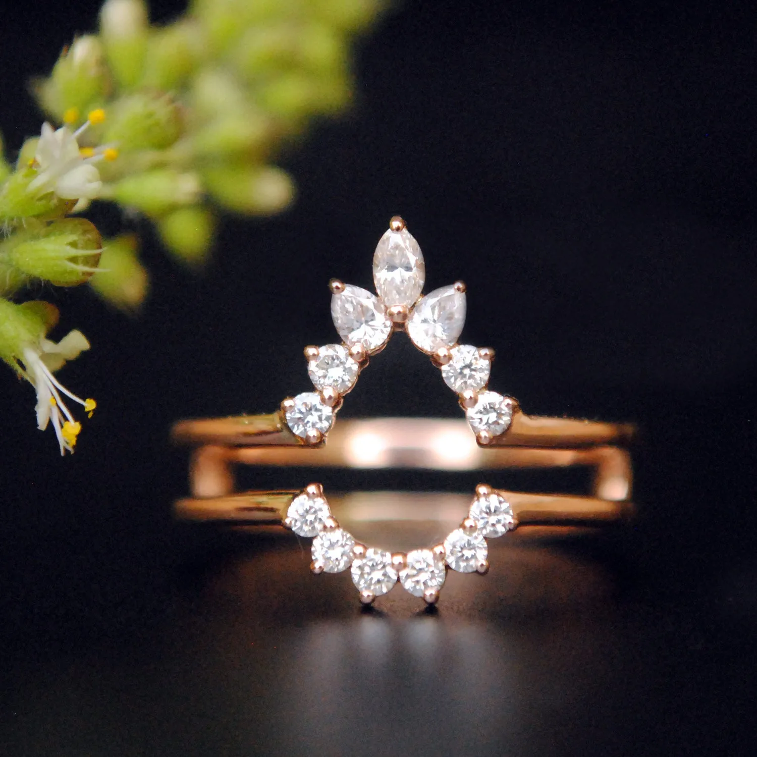 Pear Shaped Diamond Ring Guard/Enhancer