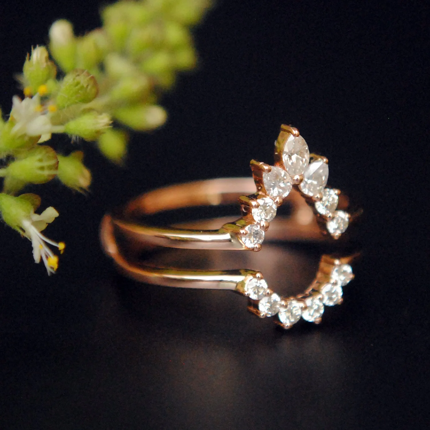 Pear Shaped Diamond Ring Guard/Enhancer