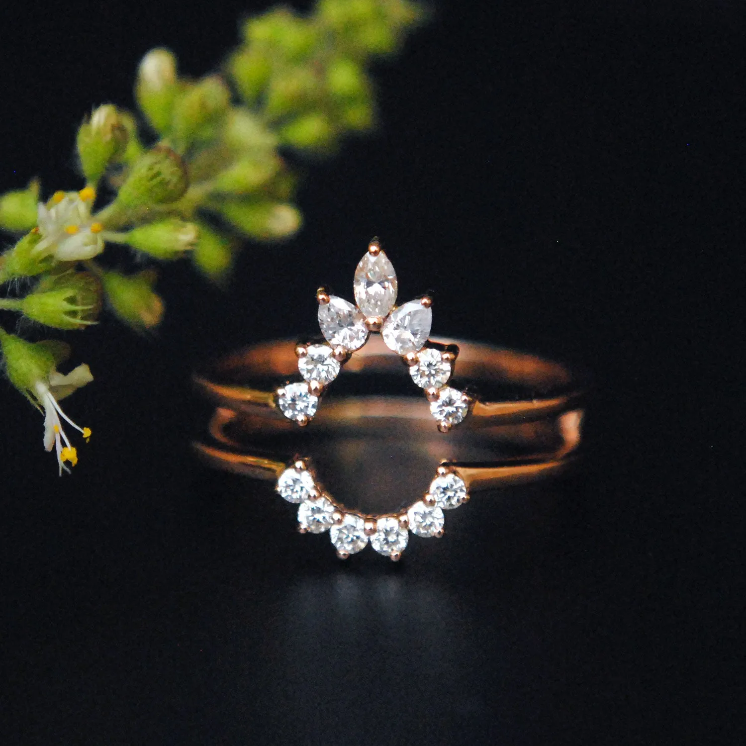 Pear Shaped Diamond Ring Guard/Enhancer