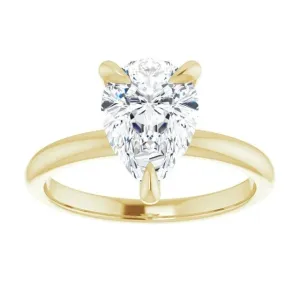 Pear Solitaire Engagement Ring Setting
