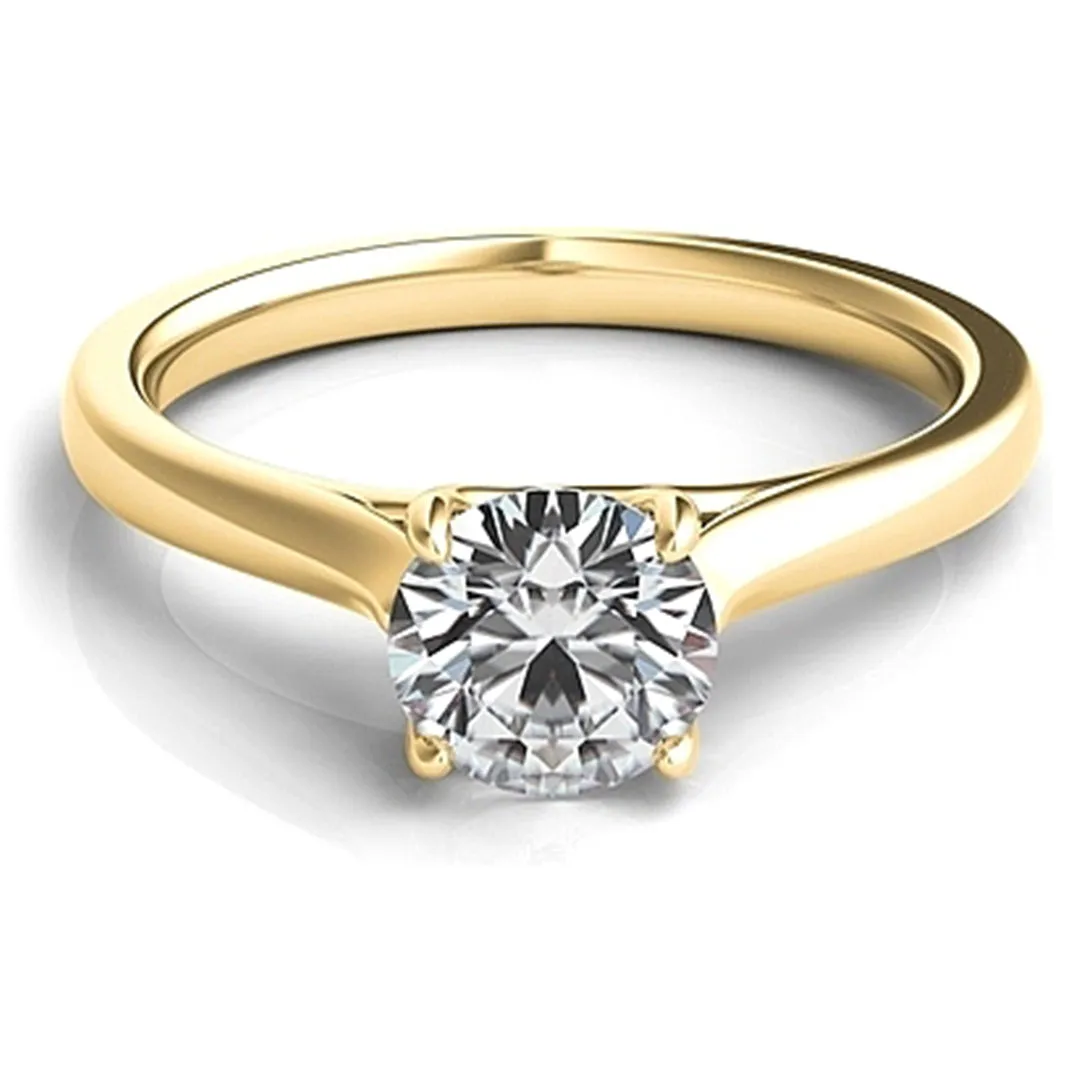 Petite Trellis Diamond Solitaire Engagement Ring