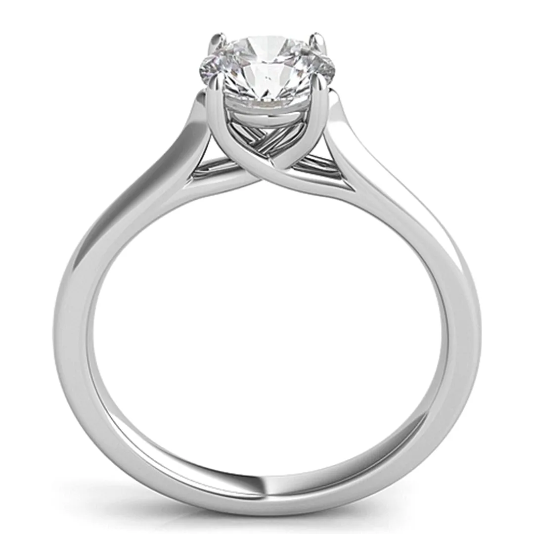 Petite Trellis Diamond Solitaire Engagement Ring