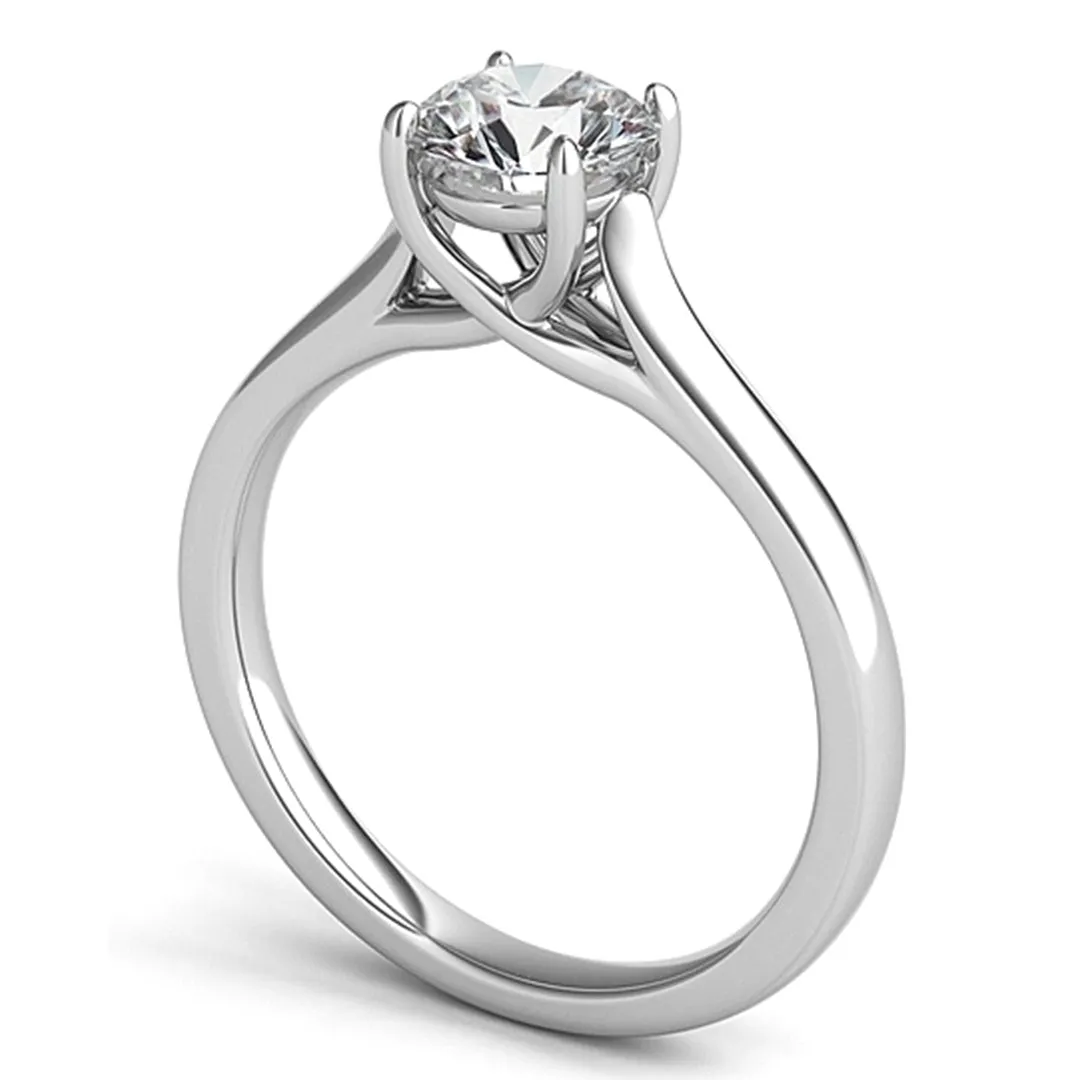 Petite Trellis Diamond Solitaire Engagement Ring