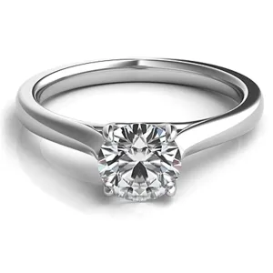 Petite Trellis Diamond Solitaire Engagement Ring