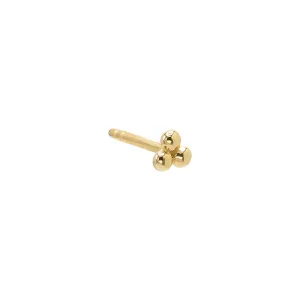 Petite Trio Cluster Bead Stud Earring 14K