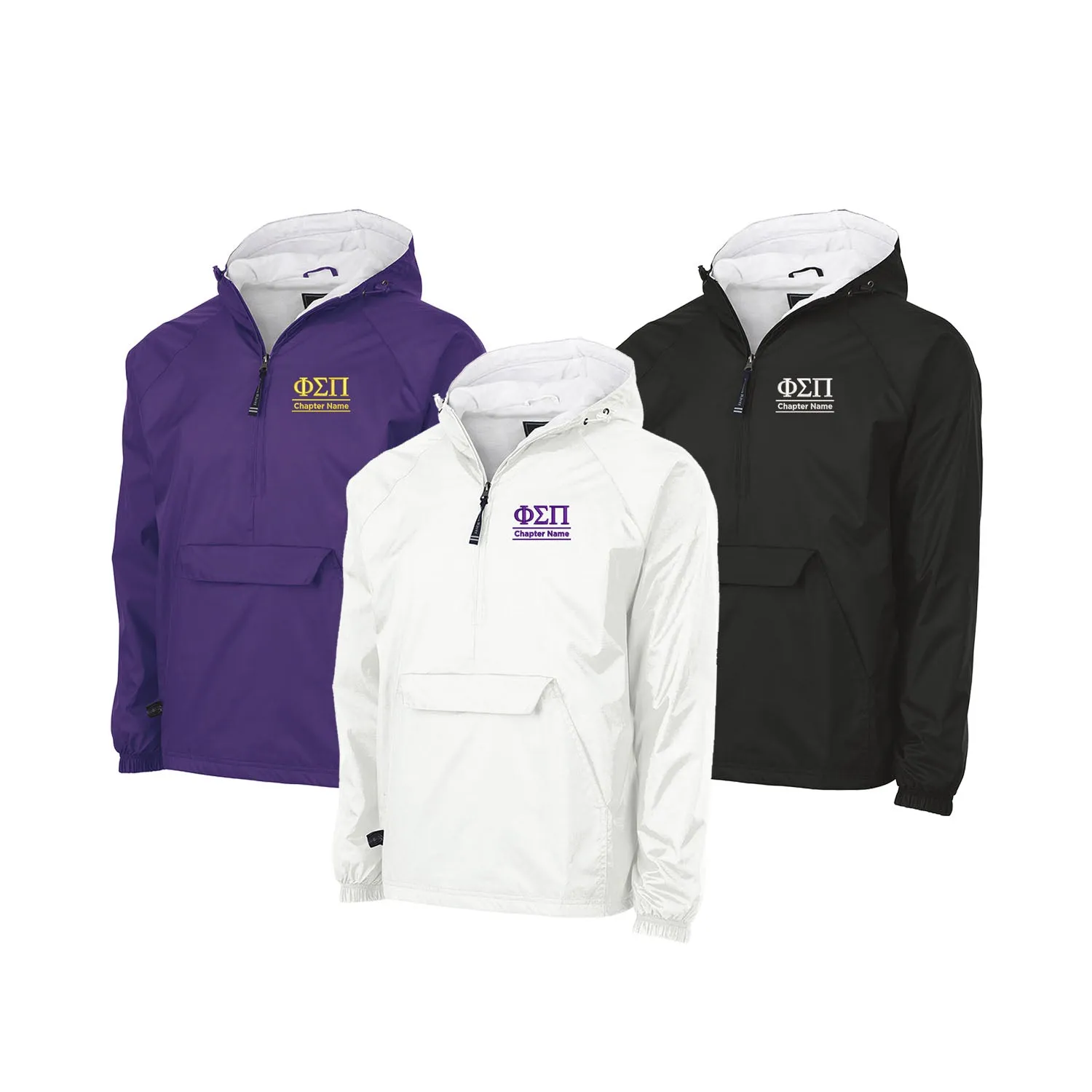Phi Sigma Pi Flannel Lined Windbreaker - Chapter Name