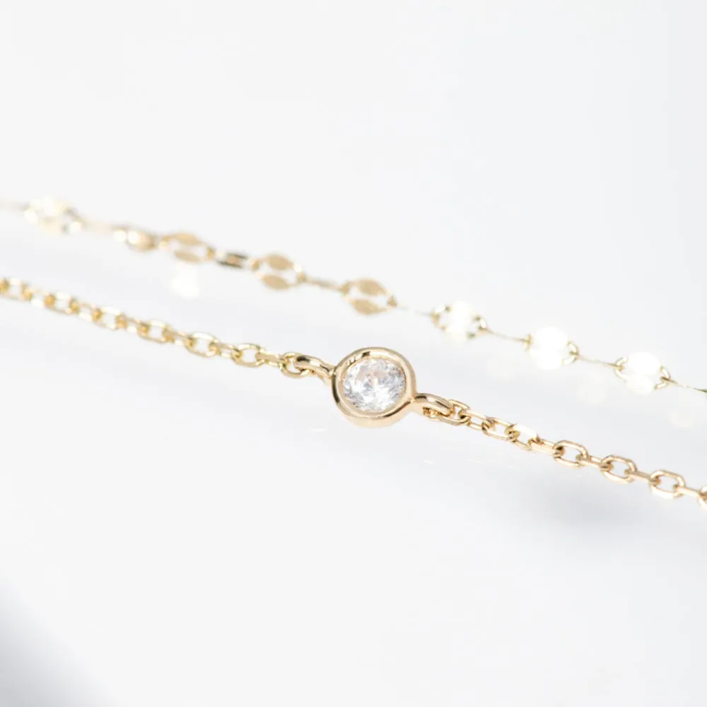 Plain Two-Line Chain Bracelet BETM4093