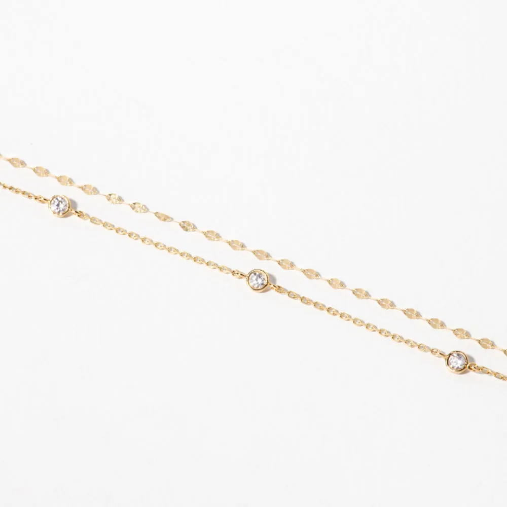Plain Two-Line Chain Bracelet BETM4093