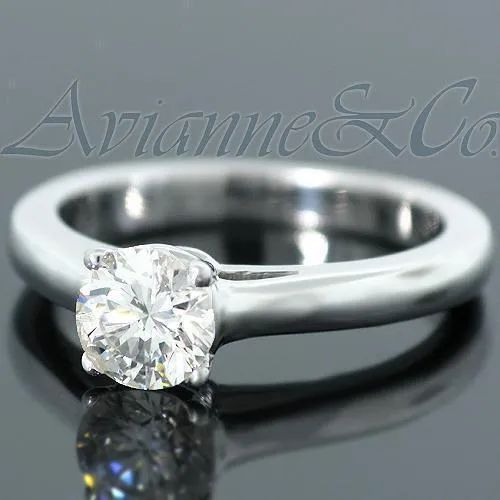 Platinum Diamond Solitaire Engagement Ring 0.79 Ctw