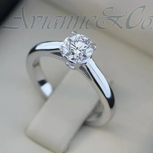 Platinum Diamond Solitaire Engagement Ring 0.79 Ctw