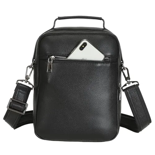 Polare Italian Cowhide Leather Messenger Bag Waterproof Chest Shoulder Crossbody Bag Casual Sling Business Handbag for Men