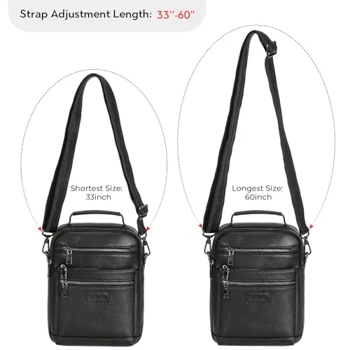 Polare Italian Cowhide Leather Messenger Bag Waterproof Chest Shoulder Crossbody Bag Casual Sling Business Handbag for Men