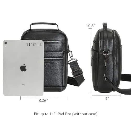 Polare Italian Cowhide Leather Messenger Bag Waterproof Chest Shoulder Crossbody Bag Casual Sling Business Handbag for Men