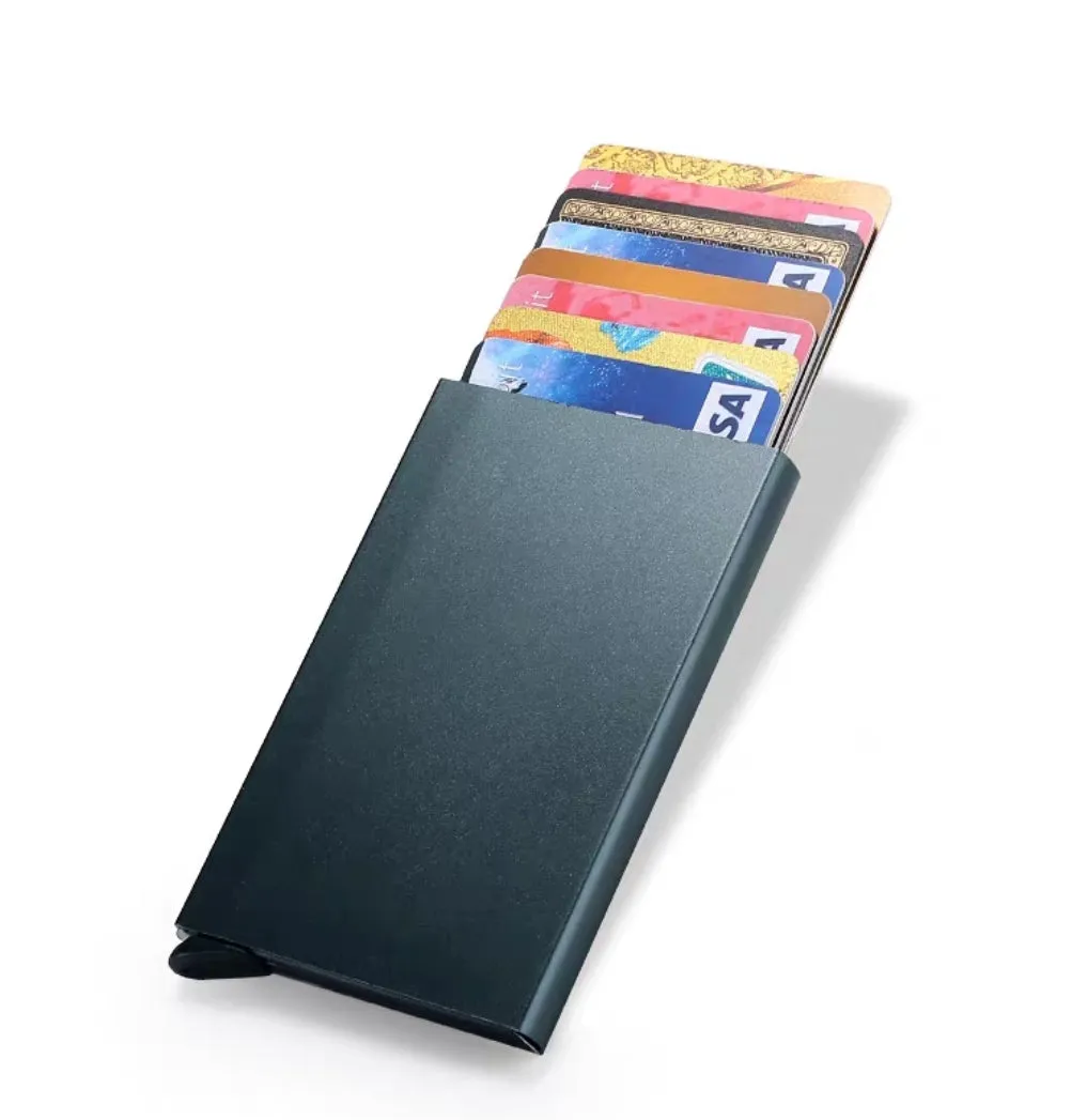 Pop-out RFID Card Holder Metal Slim Wallets