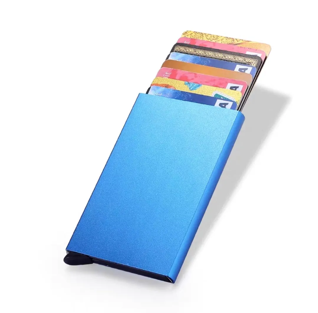 Pop-out RFID Card Holder Metal Slim Wallets
