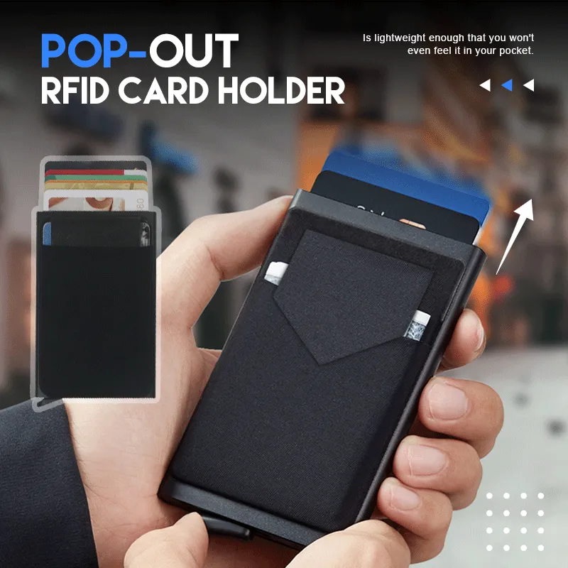 Pop-out RFID Card Holder Metal Slim Wallets