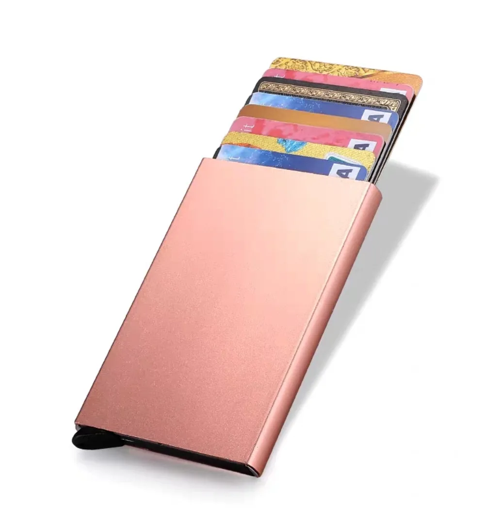 Pop-out RFID Card Holder Metal Slim Wallets