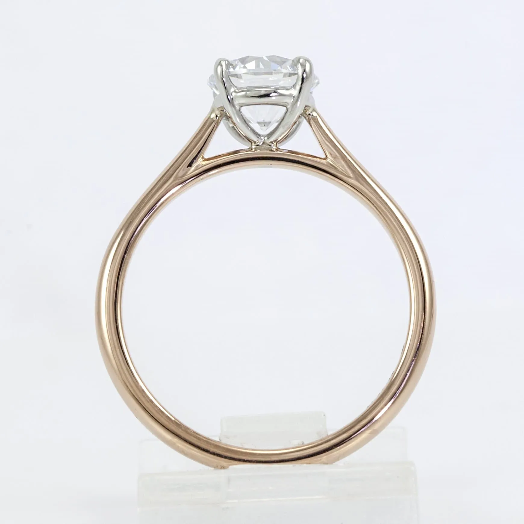 Precision Set 18K Rose Gold New Aire Semi-Mount Solitaire Engagement Ring (Setting Only)