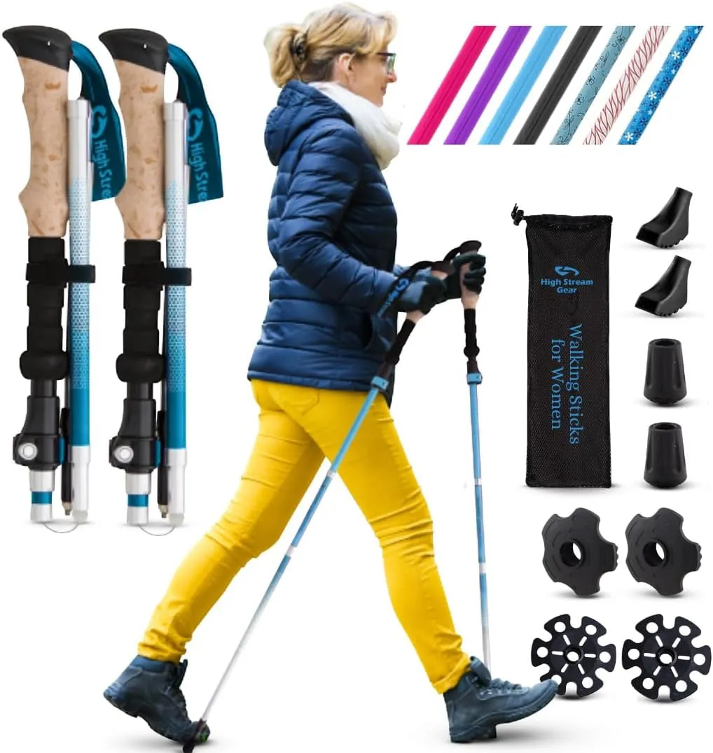 Premium Foldable Walking Poles for Adventure and Fitness - Stylish and Durable Design