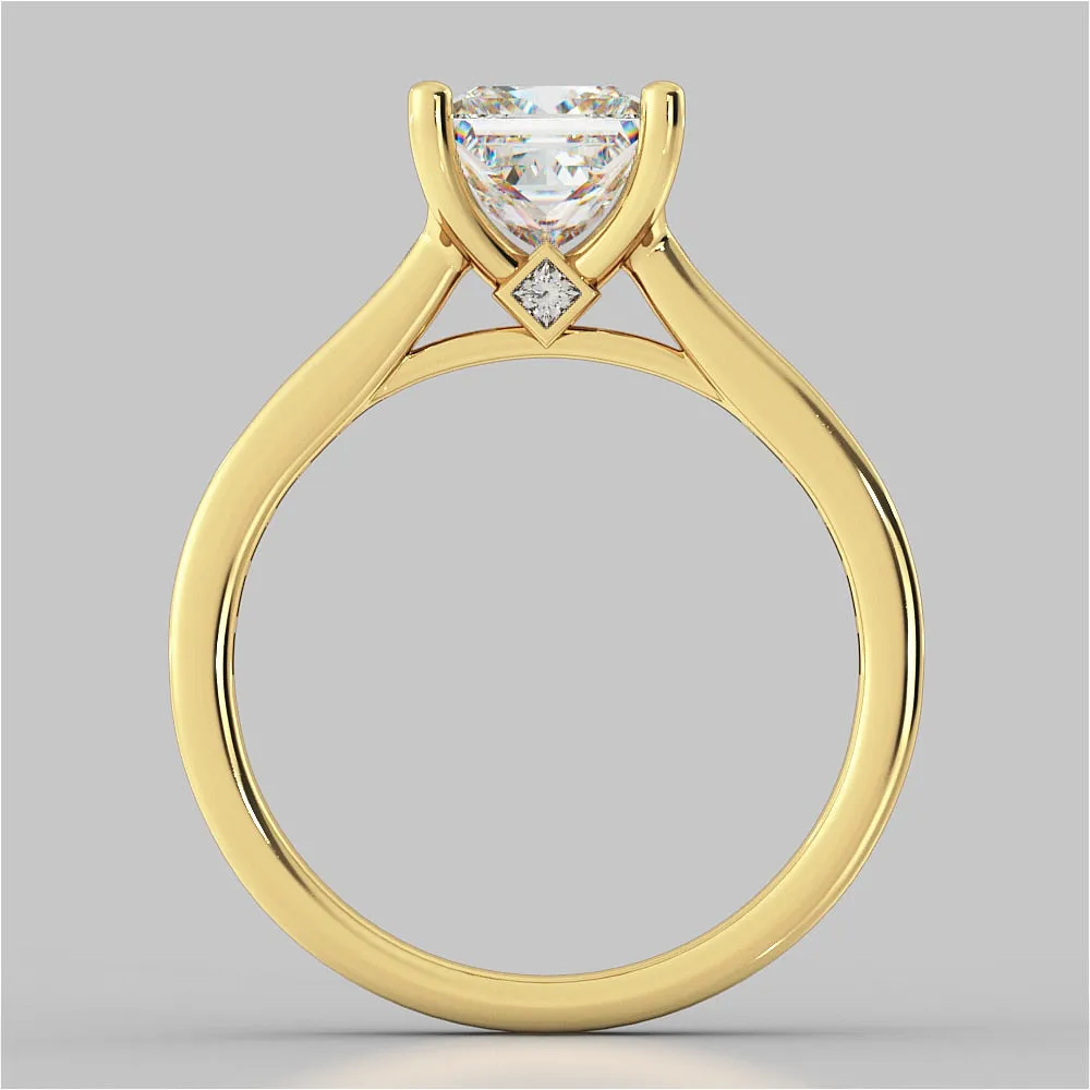 Princess Cut Channel Set Cathedral Style Engagement Ring