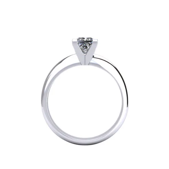 Princess Cut Diamond Solitaire Ring 14kt White Gold Engagement Ring Princess Diamond 0.20pts HandCrafted 14kt White or Yellow Gold Sz 3 - 9