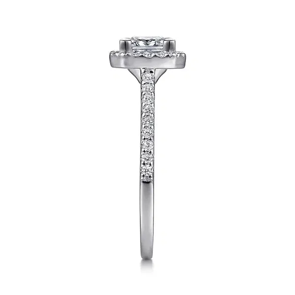 Princess Cut Halo Diamond Engagement Ring Mounting