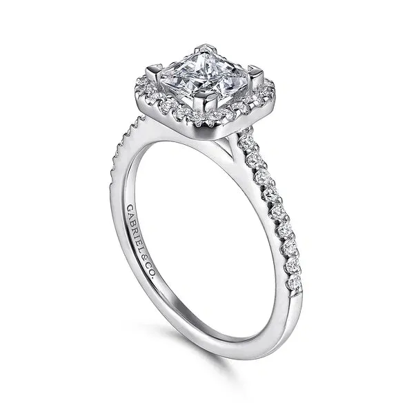 Princess Cut Halo Diamond Engagement Ring Mounting