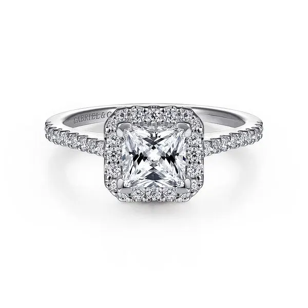 Princess Cut Halo Diamond Engagement Ring Mounting