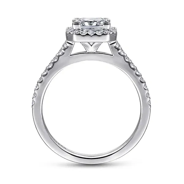 Princess Cut Halo Diamond Engagement Ring Mounting