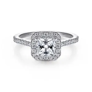 Princess Cut Halo Diamond Engagement Ring Mounting