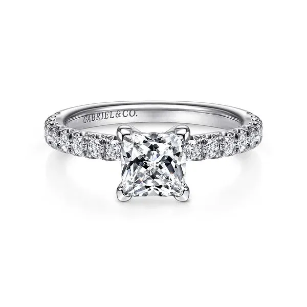 Princess Cut Hidden Halo Diamond Engagement Ring Mounting