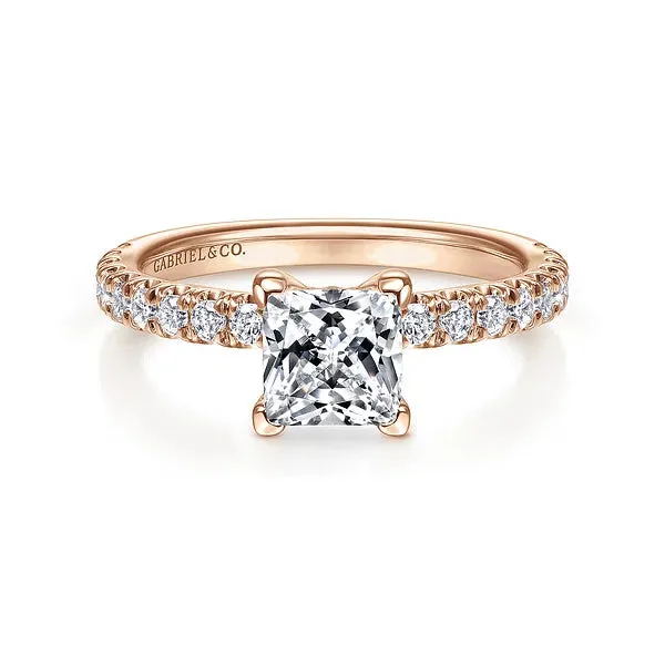Princess Cut Hidden Halo Diamond Engagement Ring Mounting